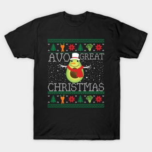 Christmas Vegan Avocado Vegetarian Ugly Christmas Xmas T-Shirt